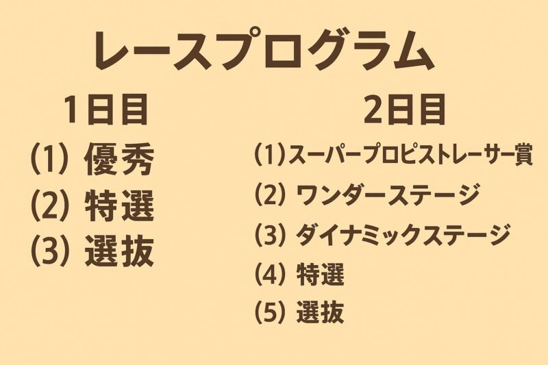 全日本プロ選手権記念競輪とは?レースプログラム