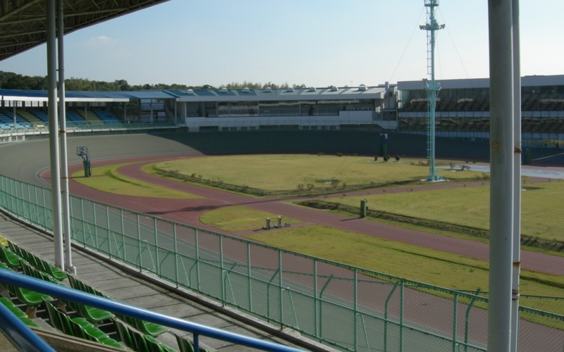 久留米競輪場バンク内